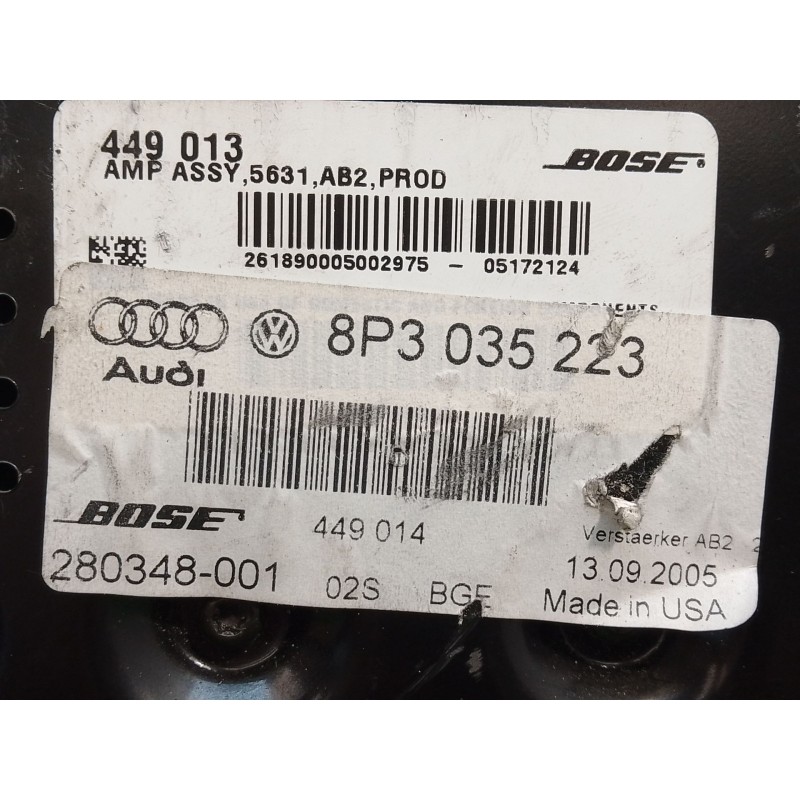 Recambio de amplificador audio para audi a3 (8p) 2.0 tdi ambiente referencia OEM IAM 8P3035223 449013 280348001