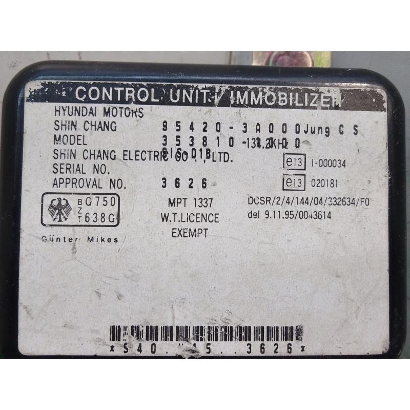 Recambio de modulo electronico para hyundai trajet (fo) 2.0 gls referencia OEM IAM 954203A000 3626 353810