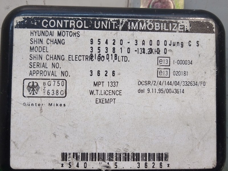 Recambio de modulo electronico para hyundai trajet (fo) 2.0 gls referencia OEM IAM 954203A000 3626 353810