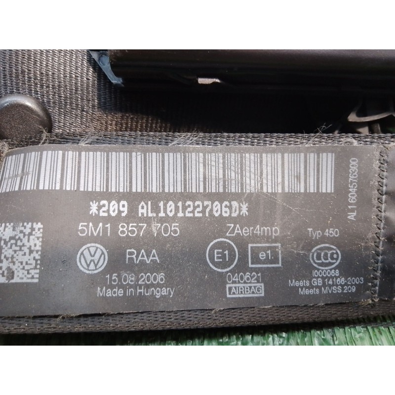 Recambio de cinturon seguridad delantero izquierdo para volkswagen golf plus (5m1) bluemotion edition referencia OEM IAM 5M18577