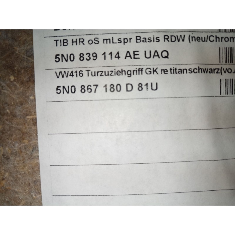 Recambio de guarnecido puerta trasera derecha para volkswagen tiguan (5n_) 2.0 tdi referencia OEM IAM   
