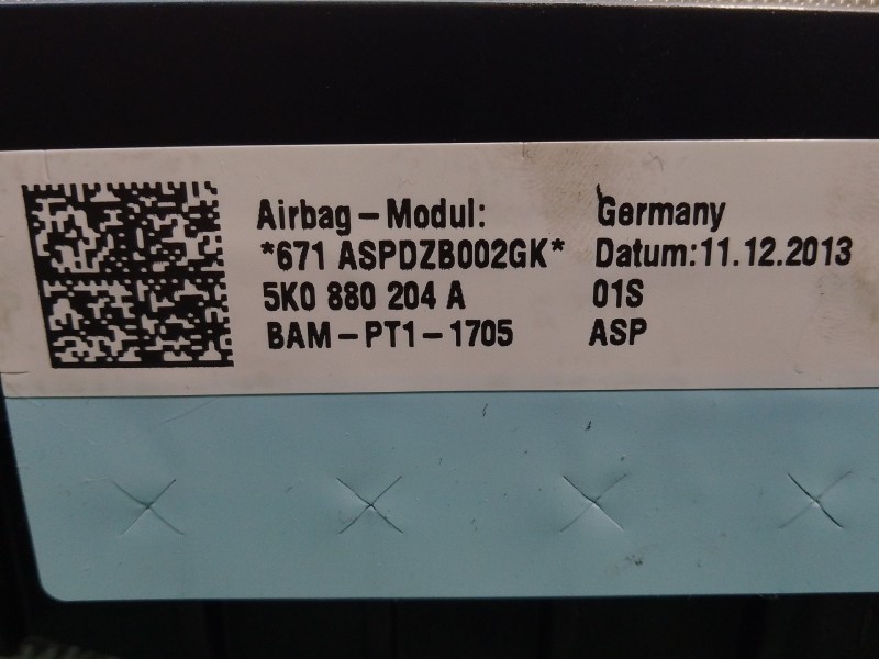 Recambio de airbag delantero derecho para volkswagen tiguan (5n_) 2.0 tdi referencia OEM IAM 5K0880204A BAMPT11705 671ASPDZB002G