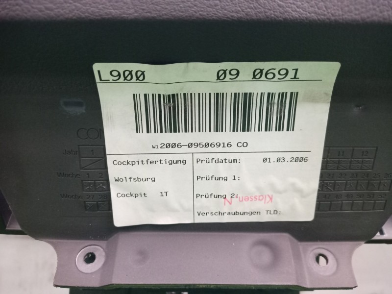 Recambio de salpicadero para volkswagen touran (1t1, 1t2) 2.0 tdi 16v referencia OEM IAM 1T1857001 1T1857001 1T1857001