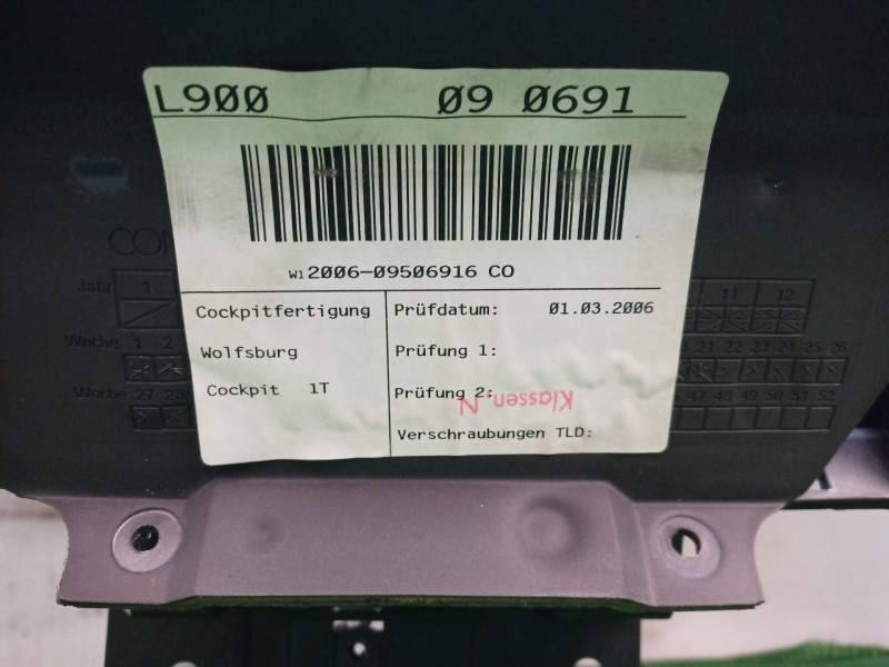 Recambio de salpicadero para volkswagen touran (1t1, 1t2) 2.0 tdi 16v referencia OEM IAM 1T1857001 1T1857001 1T1857001