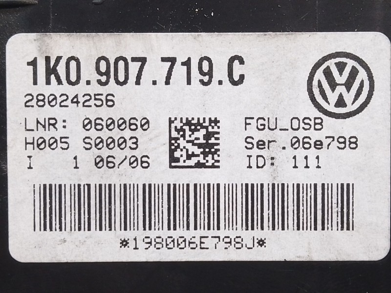 Recambio de modulo electronico para volkswagen touran (1t1, 1t2) 2.0 tdi 16v referencia OEM IAM 1K0907719C 198006E798J 28024256