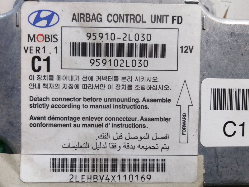 Recambio de centralita airbag para hyundai i30 (fd) 1.6 referencia OEM IAM 959102L030 959102L030 2LEHBV4X110169
