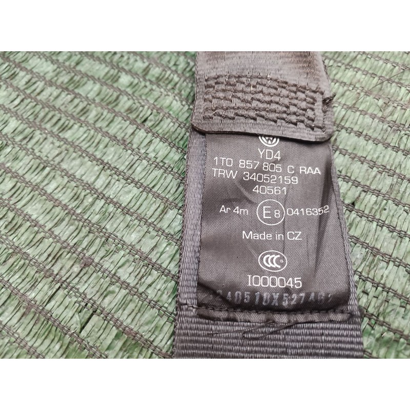 Recambio de cinturon seguridad trasero izquierdo para volkswagen touran (1t1, 1t2) 2.0 tdi 16v referencia OEM IAM 193857737A 193