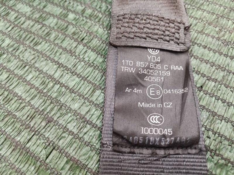 Recambio de cinturon seguridad trasero izquierdo para volkswagen touran (1t1, 1t2) 2.0 tdi 16v referencia OEM IAM 193857737A 193