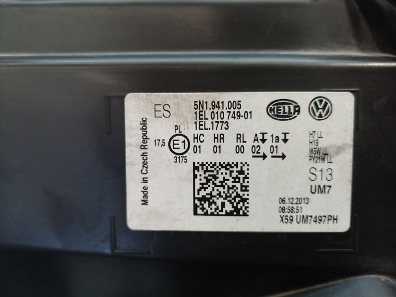 Recambio de faro izquierdo para volkswagen tiguan (5n_) 2.0 tdi referencia OEM IAM 5N194100 5N194100 1EL01074901