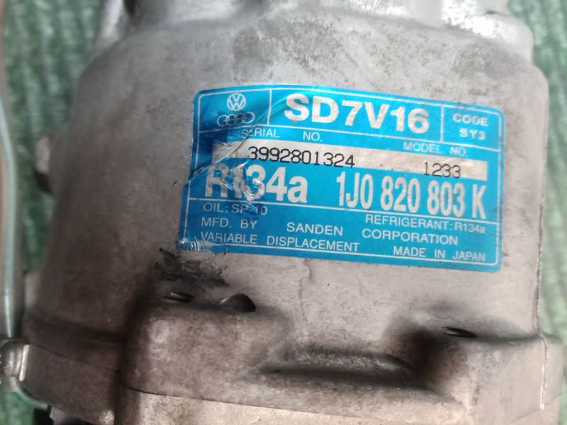 Recambio de compresor aire acondicionado para seat leon (1m1) last edition referencia OEM IAM 1J0820803K 1J0820803K 1J0820803K