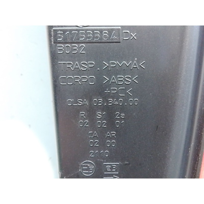 Recambio de piloto trasero derecho para lancia ypsilon (843_) 1.2 (843.axb1a) referencia OEM IAM 51753384 0334003 B032