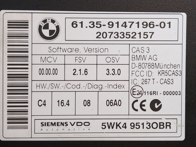 Recambio de modulo electronico para bmw 1 (e81) 120 d referencia OEM IAM 5WK49513OBR  