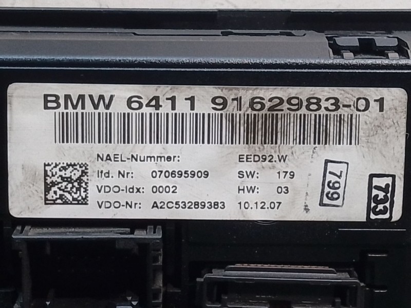 Recambio de mando calefaccion / aire acondicionado para bmw 1 (e81) 120 d referencia OEM IAM 64119162983 070695909 A2C53289383
