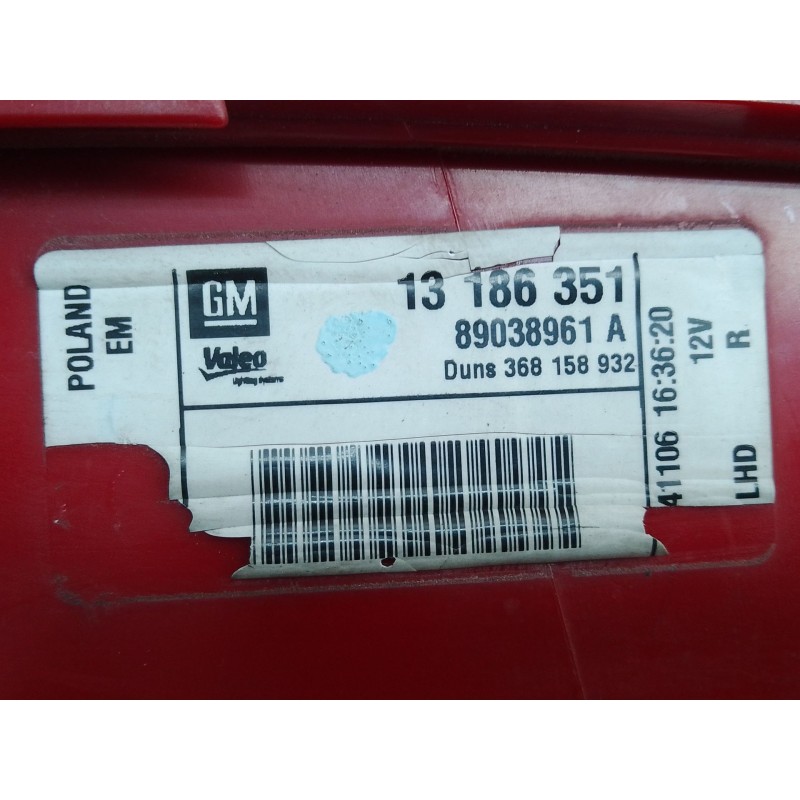Recambio de piloto trasero derecho para opel corsa d cmon referencia OEM IAM 13186351 368158932 89038961A