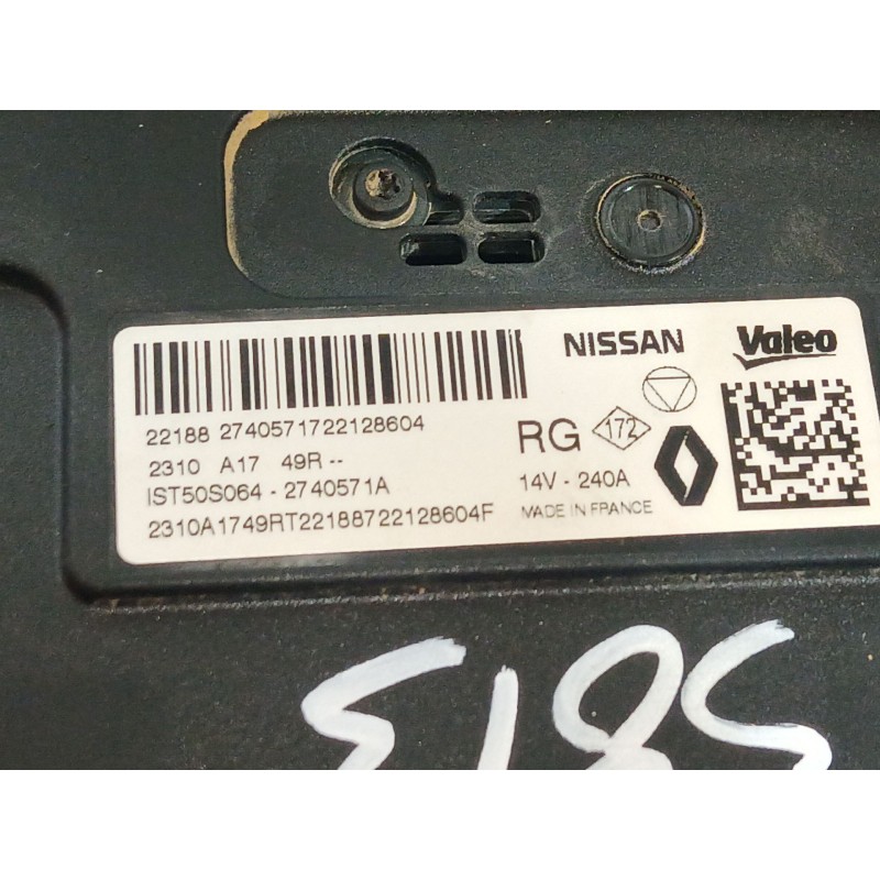 Recambio de alternador para nissan qashqai iii (j12) 1.3 dig-t referencia OEM IAM 2310A1749R 2310A1749R 2310A1749R