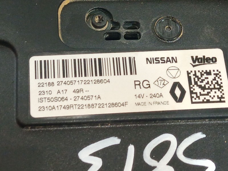 Recambio de alternador para nissan qashqai iii (j12) 1.3 dig-t referencia OEM IAM 2310A1749R 2310A1749R 2310A1749R