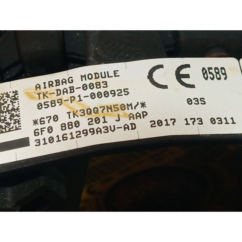 Recambio de airbag volante para seat ibiza v (kj1, kjg) 1.0 tsi referencia OEM IAM   