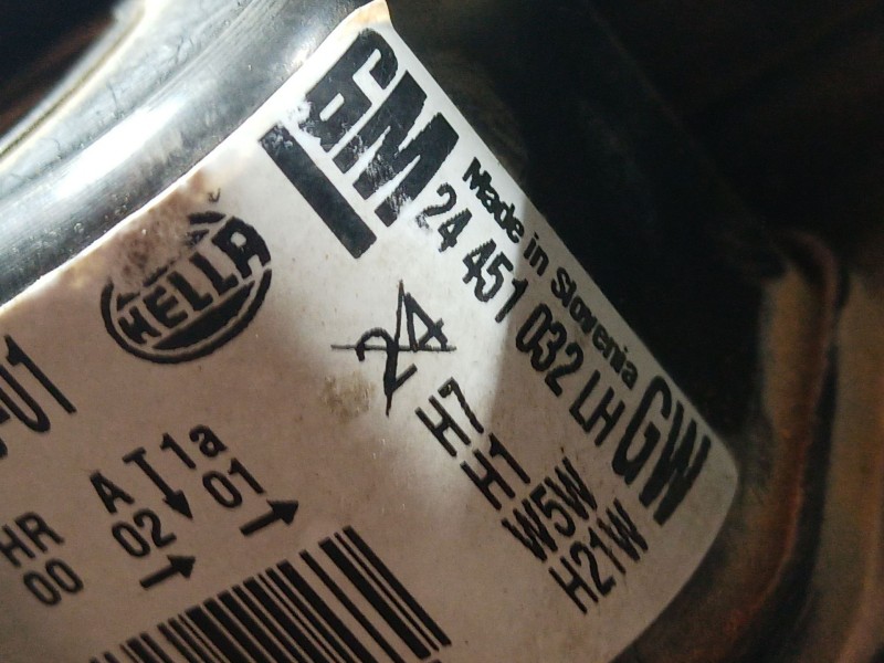 Recambio de faro izquierdo para opel astra h gtc (a04) 1.6 (l08) referencia OEM IAM 1EG27037001 1EG27037001 24451032LH