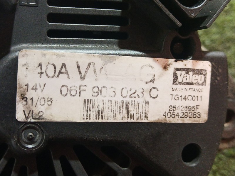 Recambio de alternador para volkswagen golf plus (5m1) bluemotion edition referencia OEM IAM 06F903023C 06F903023C TG14C011