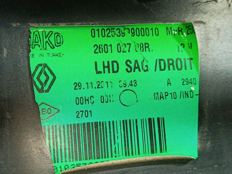 Recambio de faro derecho para renault fluence (l3_) z.e. referencia OEM IAM   