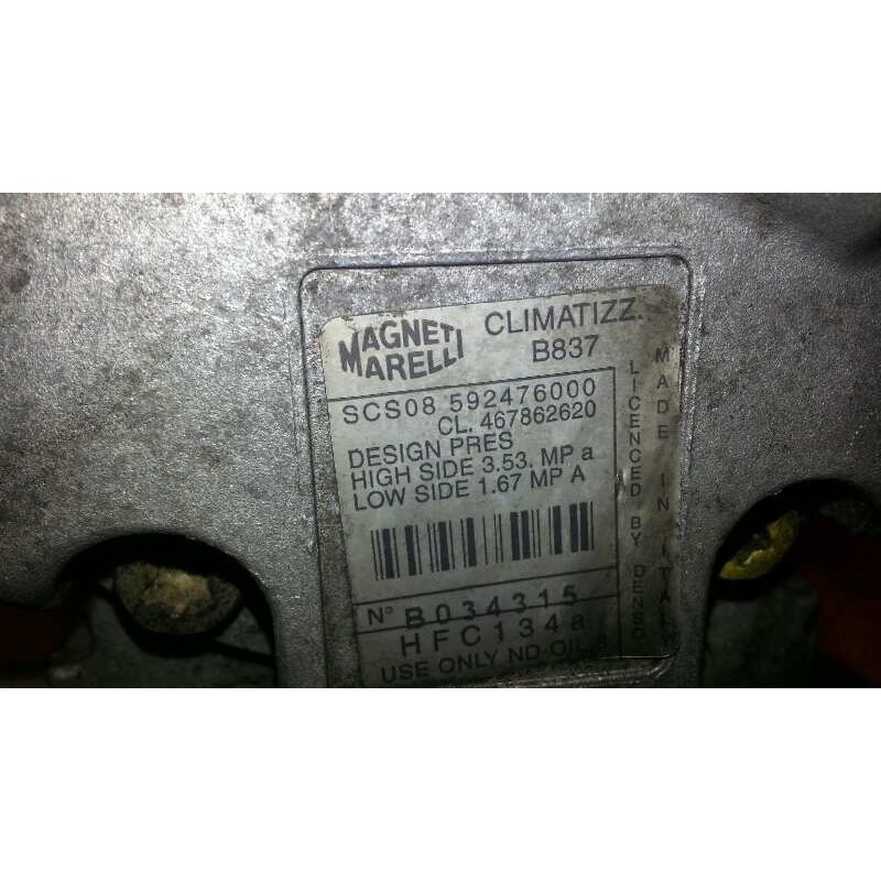 Recambio de compresor aire acondicionado para fiat doblo (119) 1.9 diesel cat referencia OEM IAM 467862620 467862620 467862620