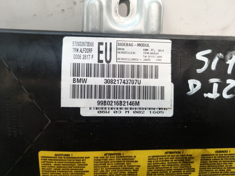 Recambio de airbag lateral izquierdo para bmw serie 3 berlina (e46) 318i referencia OEM IAM 06W03M 06W03M 00062617F