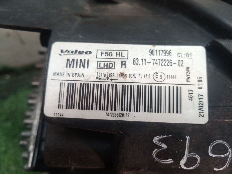 Recambio de faro izquierdo para mini mini (f55) cooper d referencia OEM IAM   