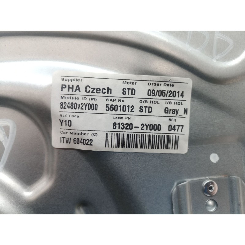 Recambio de elevalunas delantero derecho para hyundai ix35 (lm, el, elh) 1.6 referencia OEM IAM   