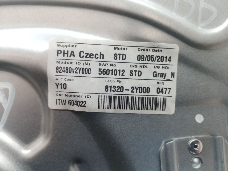 Recambio de elevalunas delantero derecho para hyundai ix35 (lm, el, elh) 1.6 referencia OEM IAM   