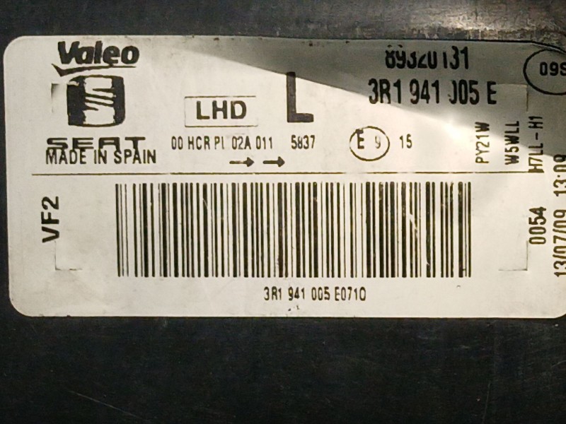 Recambio de faro izquierdo para seat exeo (3r2) 2.0 tdi referencia OEM IAM   