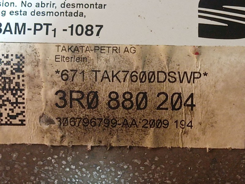 Recambio de airbag delantero derecho para seat exeo (3r2) 2.0 tdi referencia OEM IAM 3R0880204 3R0880204 306796799A