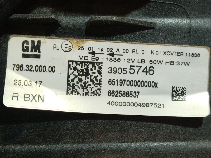 Recambio de faro derecho para opel astra k (b16) 1.6 cdti (68) referencia OEM IAM   