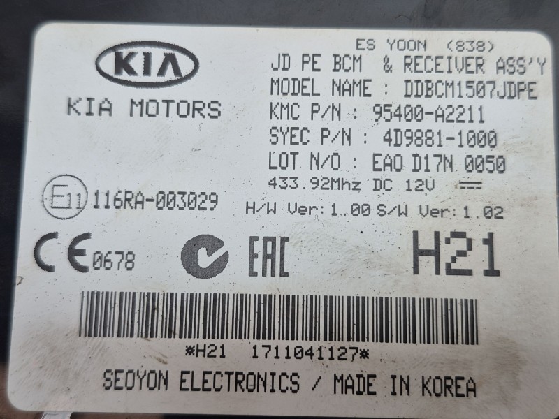 Recambio de modulo electronico para kia cee´d (jd) 1.4 crdi 90 referencia OEM IAM   