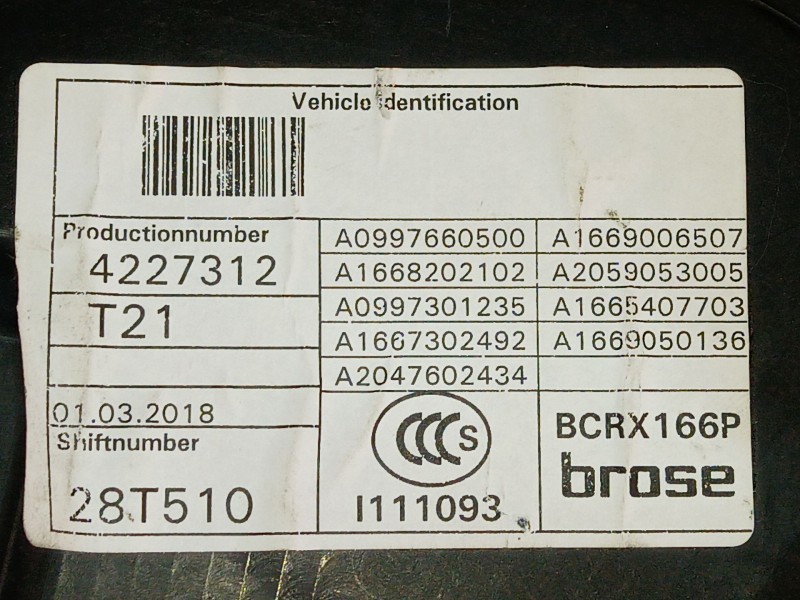 Recambio de elevalunas delantero derecho para mercedes-benz clase gle (w166) referencia OEM IAM   