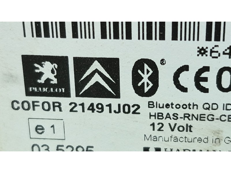 Recambio de sistema audio / radio cd para peugeot 5008 (0u_, 0e_) 2.0 hdi 150 / bluehdi 150 referencia OEM IAM   