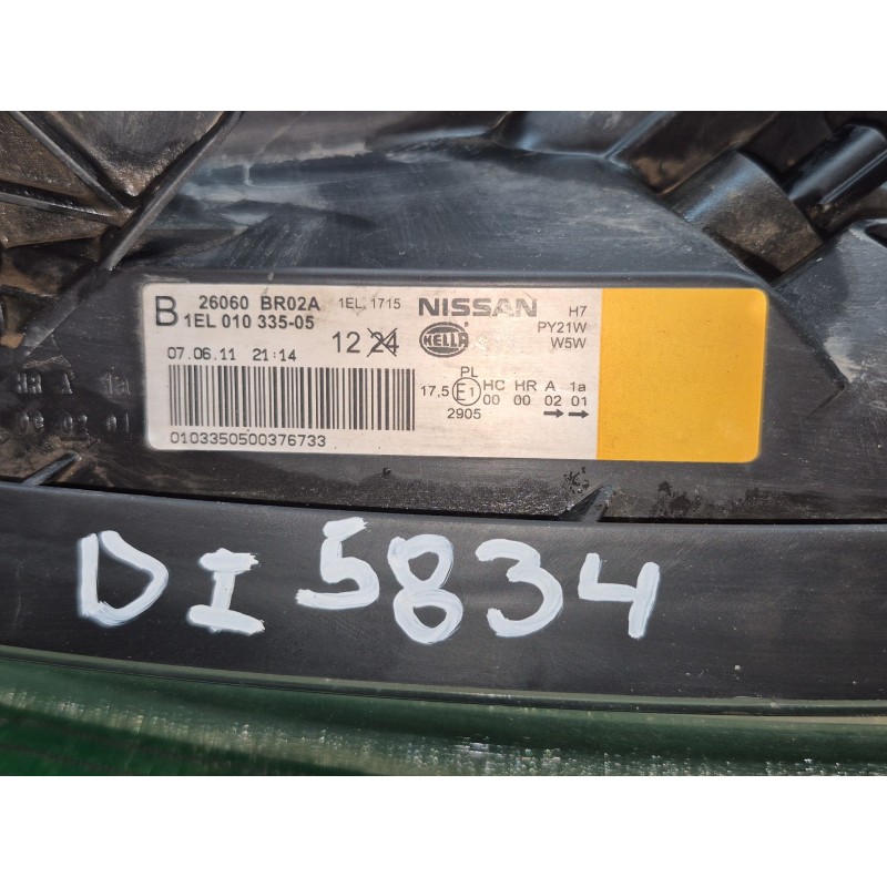 Recambio de faro derecho para nissan qashqai i (j10, nj10) 1.5 dci referencia OEM IAM B1EL010335 B1EL010335 B1EL010335
