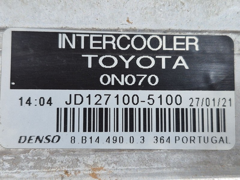 Recambio de intercooler para toyota yaris (_p13_) 1.4 d (nlp130_) referencia OEM IAM   