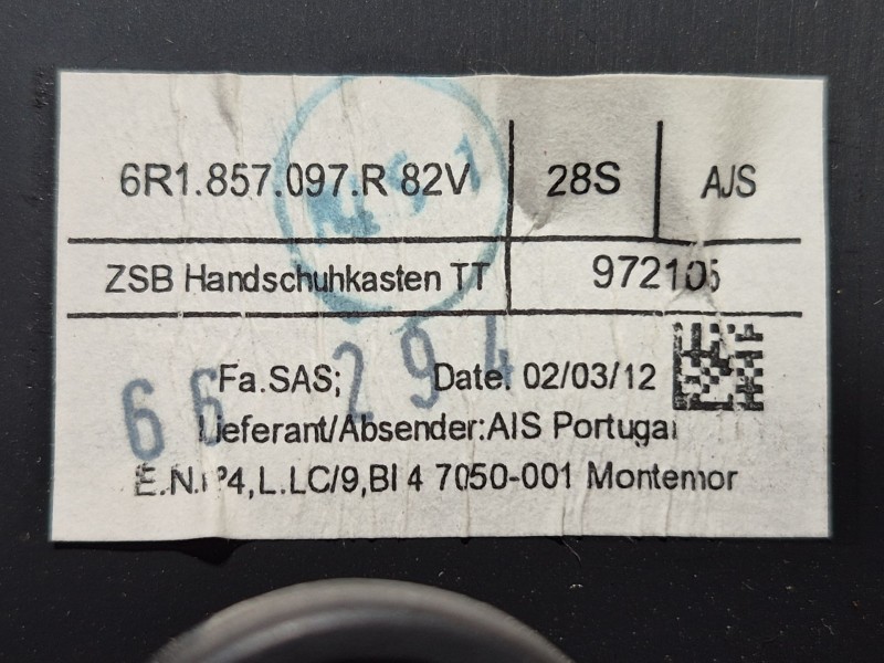 Recambio de guantera para volkswagen polo v (6r1, 6c1) 1.2 referencia OEM IAM   