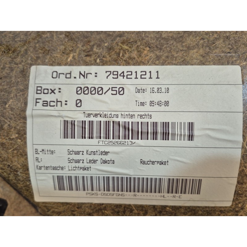 Recambio de guarnecido puerta trasera derecha para bmw 5 touring (e61) 520 d referencia OEM IAM   