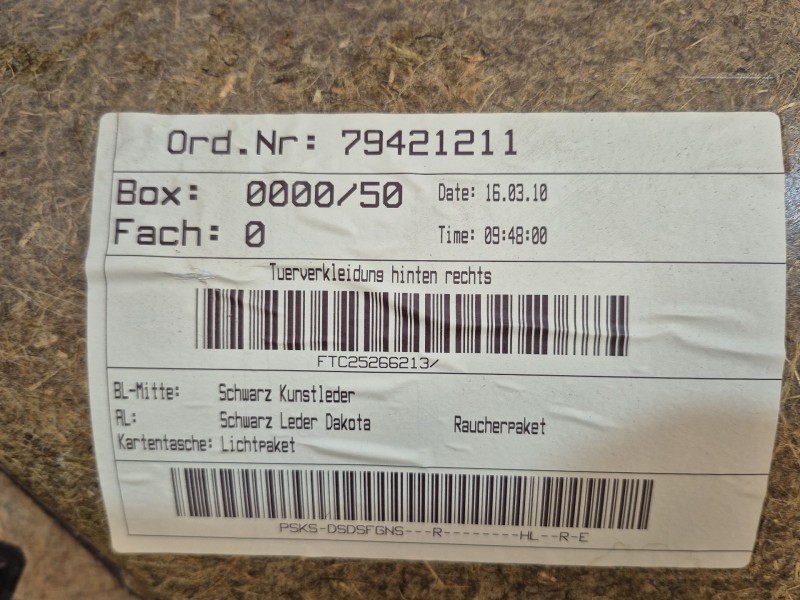 Recambio de guarnecido puerta trasera derecha para bmw 5 touring (e61) 520 d referencia OEM IAM   