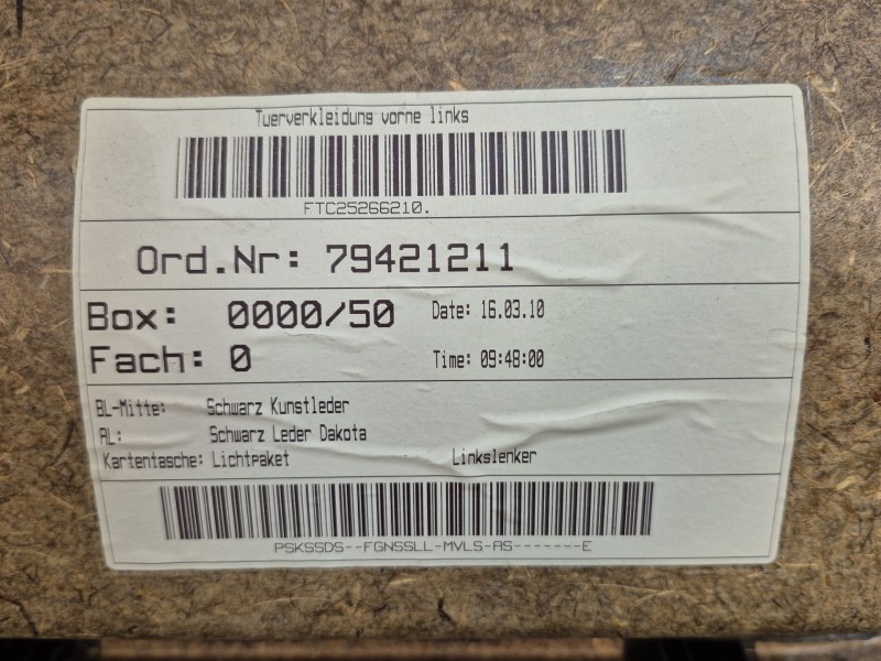 Recambio de guarnecido puerta delantera izquierda para bmw 5 touring (e61) 520 d referencia OEM IAM   