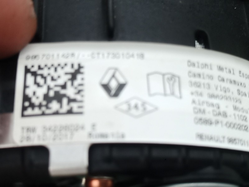 Recambio de airbag volante para dacia sandero ii tce 90 (b8m1, b8ma) referencia OEM IAM   