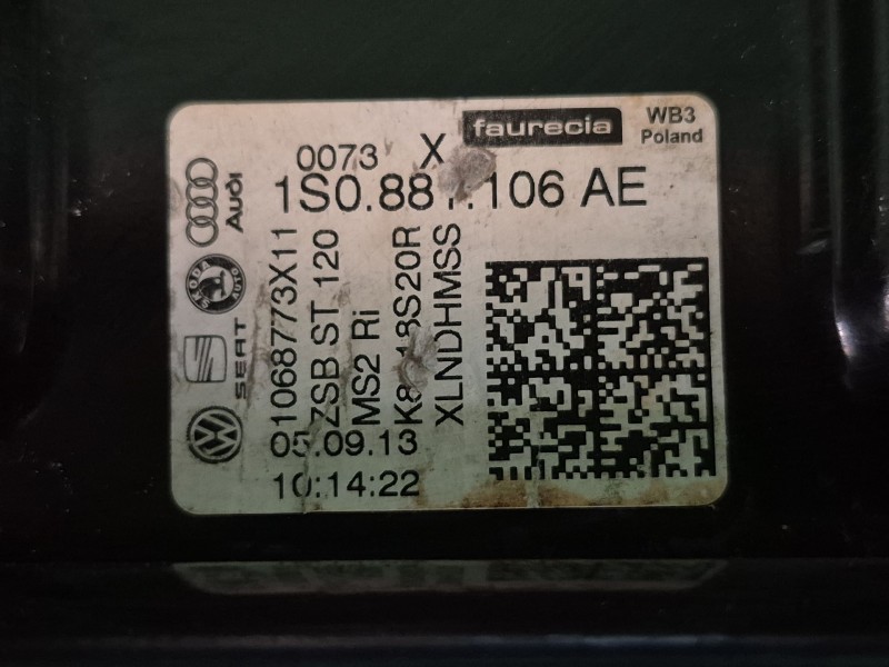 Recambio de asientos delanteros para skoda citigo (nf1) 1.0 referencia OEM IAM   