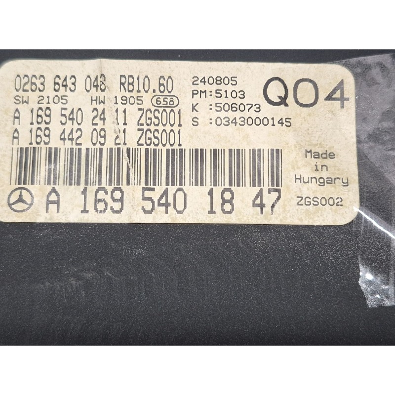 Recambio de cuadro instrumentos para mercedes-benz clase a (w169) a 180 cdi (169.007, 169.307) referencia OEM IAM   