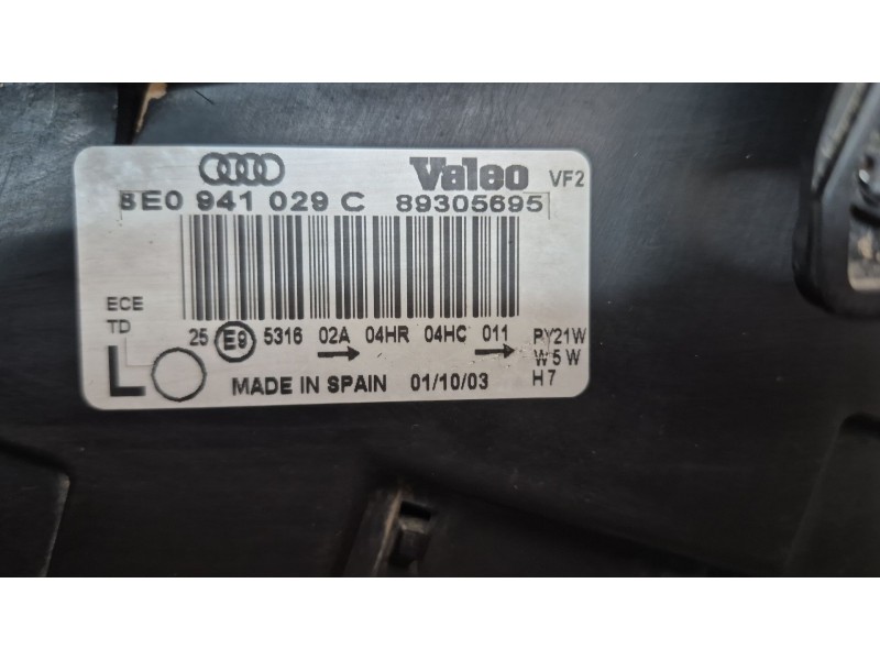 Recambio de faro izquierdo para audi a4 b6 (8e2) 1.9 tdi referencia OEM IAM   
