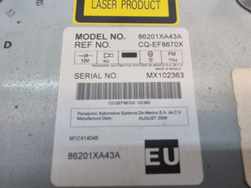 Recambio de sistema audio / radio cd para subaru tribeca (b9) 3.0 (wxe) referencia OEM IAM   