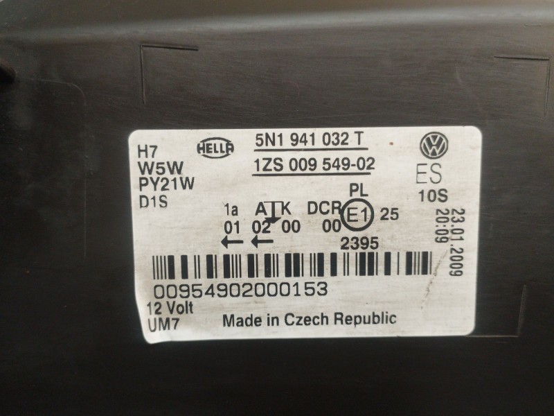 Recambio de faro derecho para volkswagen tiguan (5n1) 2.0 tdi referencia OEM IAM   