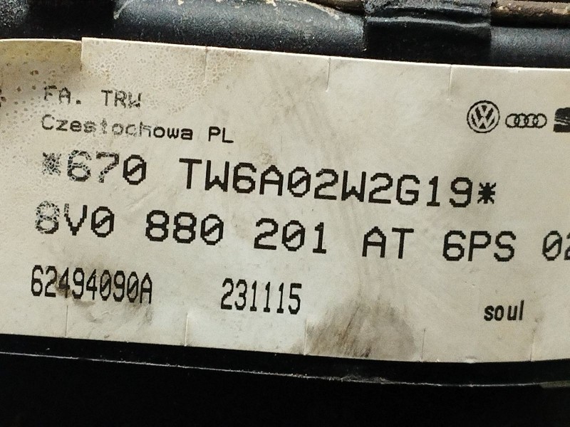 Recambio de airbag volante para audi a3 sportback (8pa) 1.6 referencia OEM IAM   