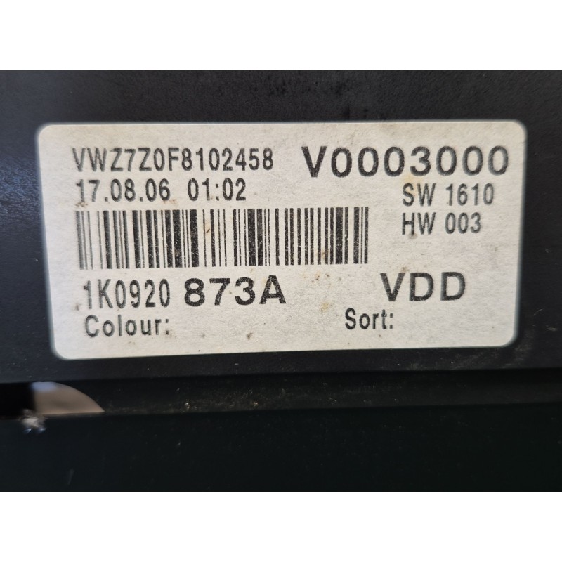 Recambio de cuadro instrumentos para volkswagen golf v (1k1) 1.6 fsi referencia OEM IAM    Recambio de cuadro instrumentos para volkswagen golf v (1k1) 1.6 fsi referencia OEM IAM