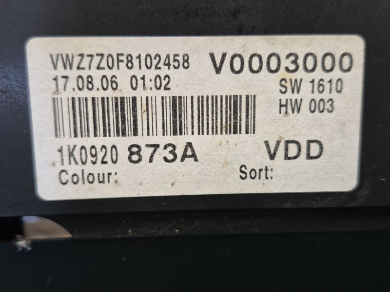 Recambio de cuadro instrumentos para volkswagen golf v (1k1) 1.6 fsi referencia OEM IAM    Recambio de cuadro instrumentos para volkswagen golf v (1k1) 1.6 fsi referencia OEM IAM